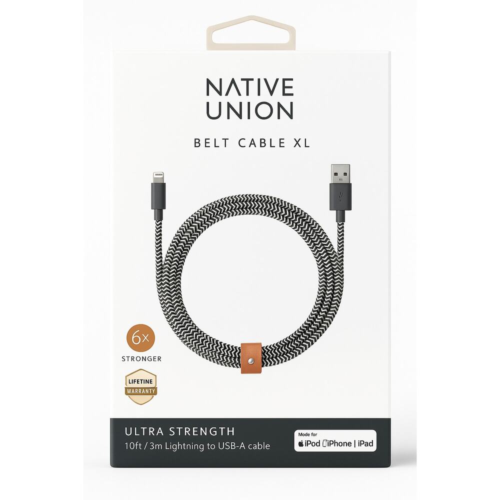 Native Union Belt Cable XL – Zebra